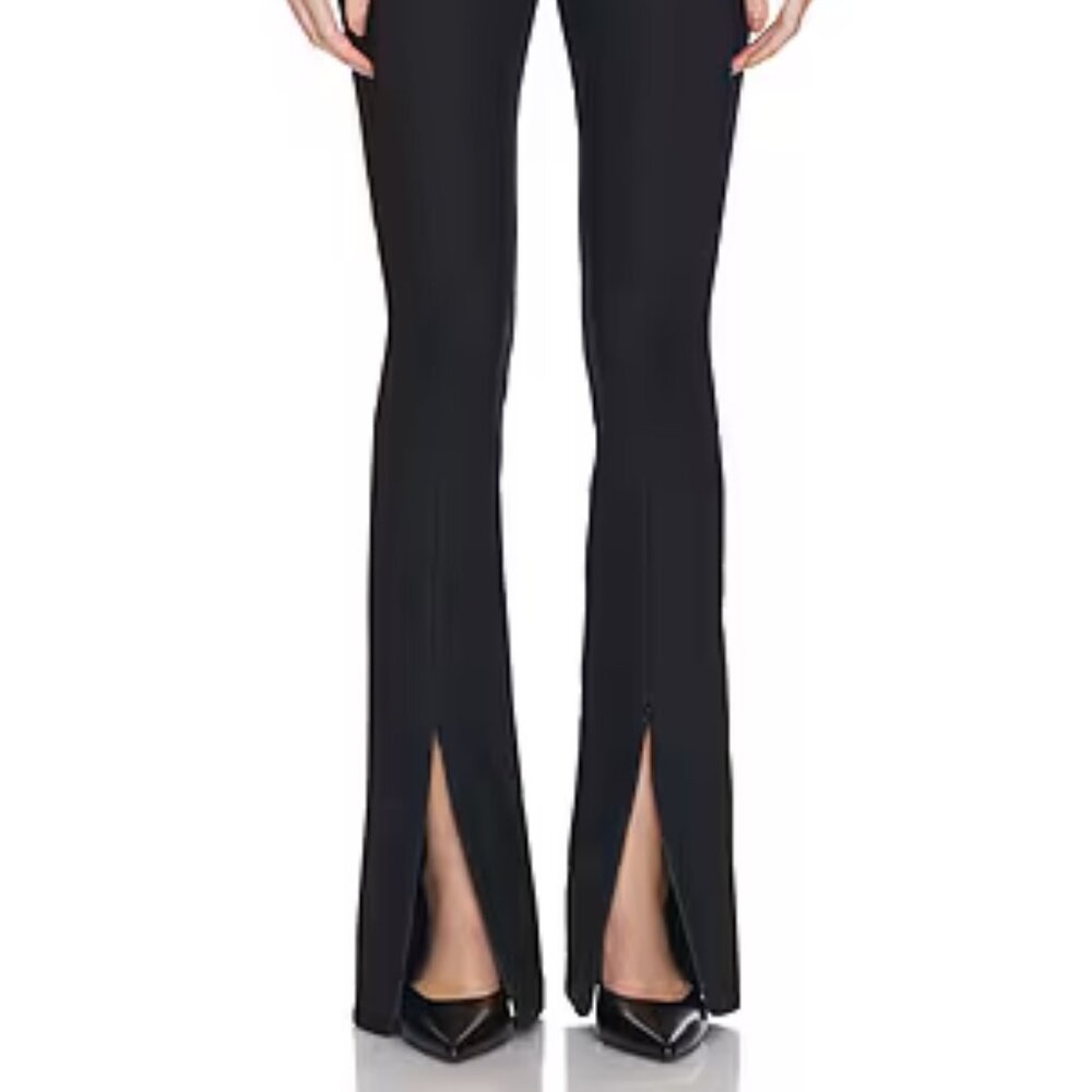 Women’s Black High-Waist Split-Hem Trousers